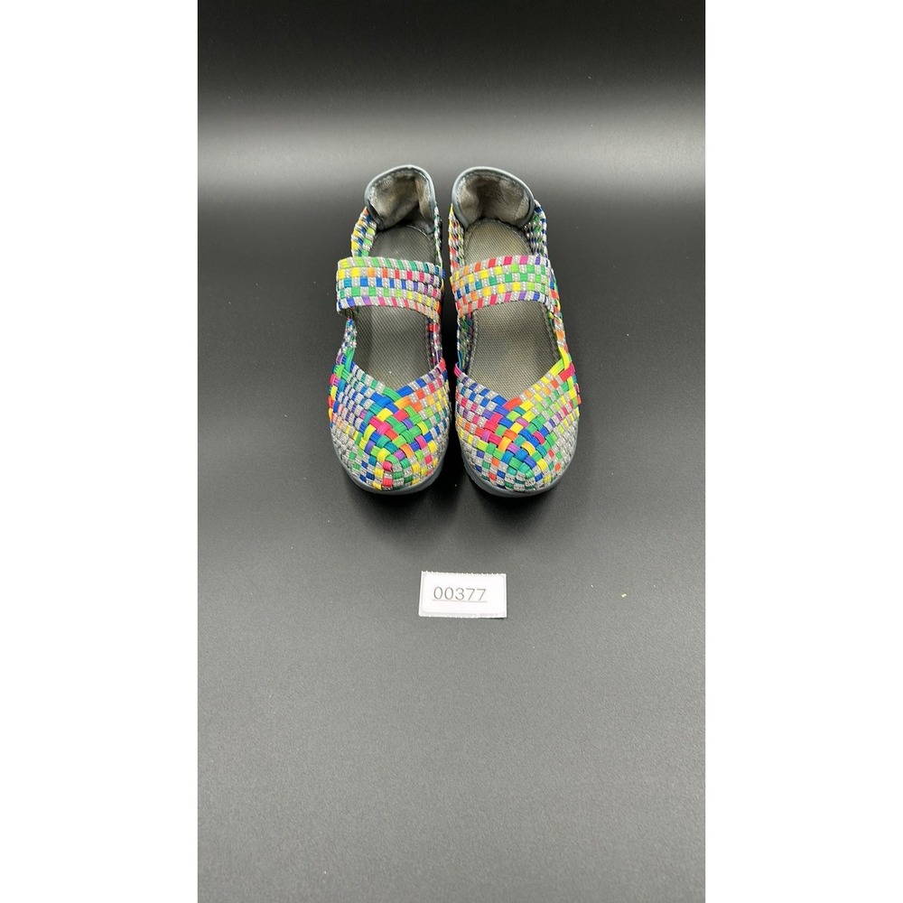 Bernie Mev Catwalk Multi-Color Woven Mary Jane Flats Size 38.5 US 7.5